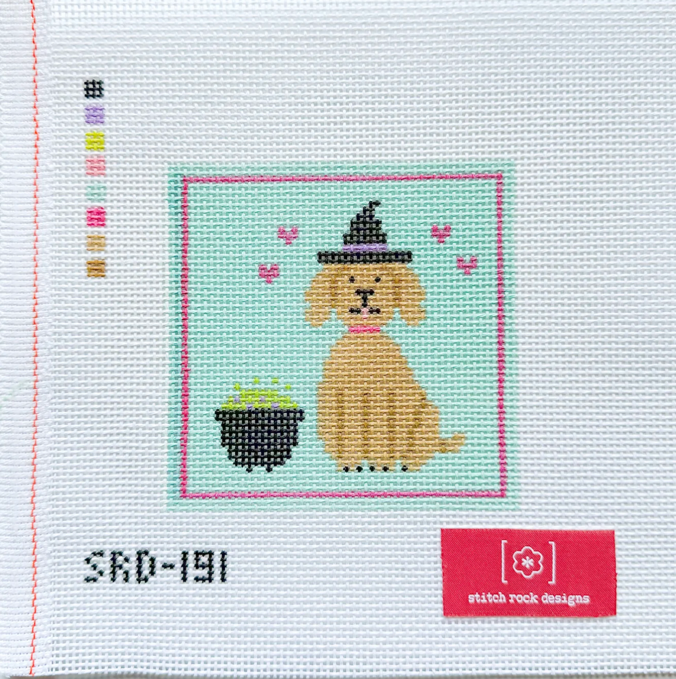 stitch rock Witchy Pup needlepoint canvas