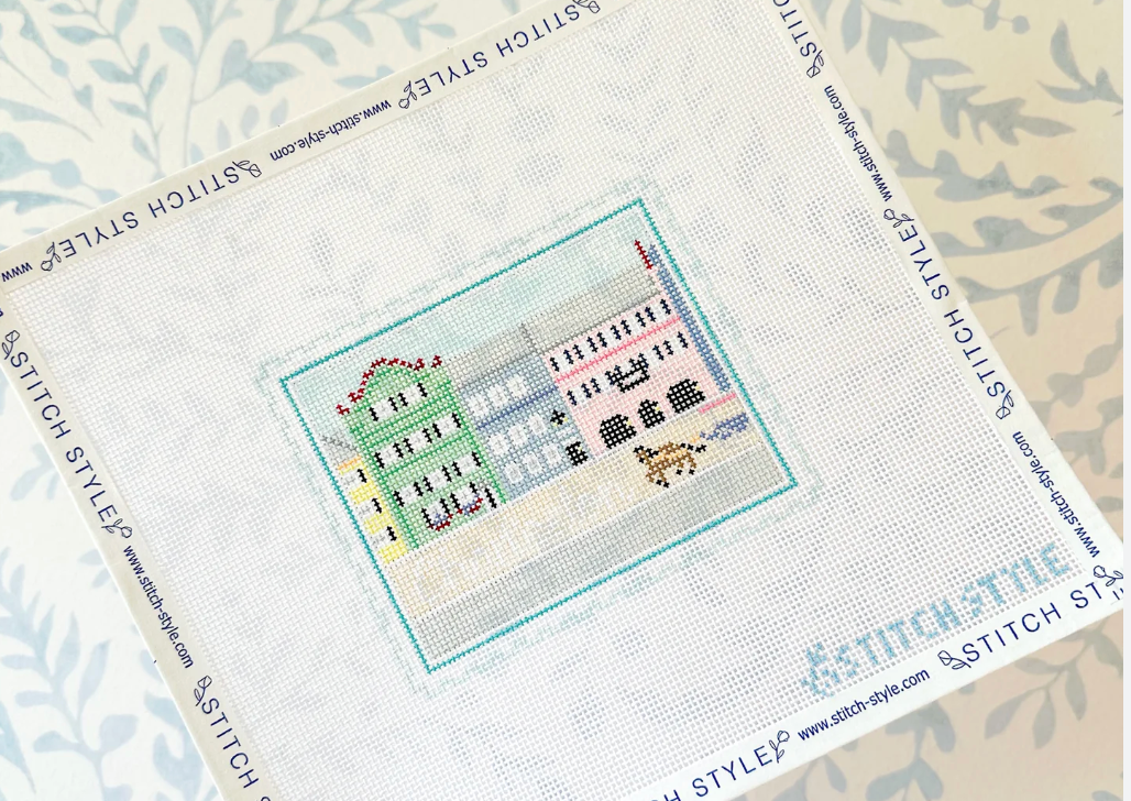 stitch style Charleston Stamp needlepoint canvas