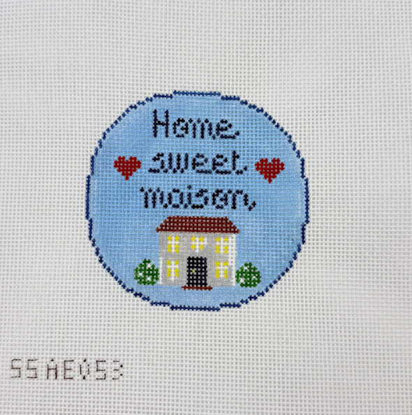 stitch style Home Sweet Maison needlepoint canvas
