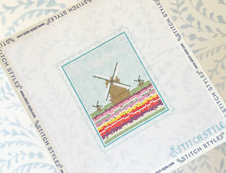 stitch style The Netherlands Stamp needlepoint canvas