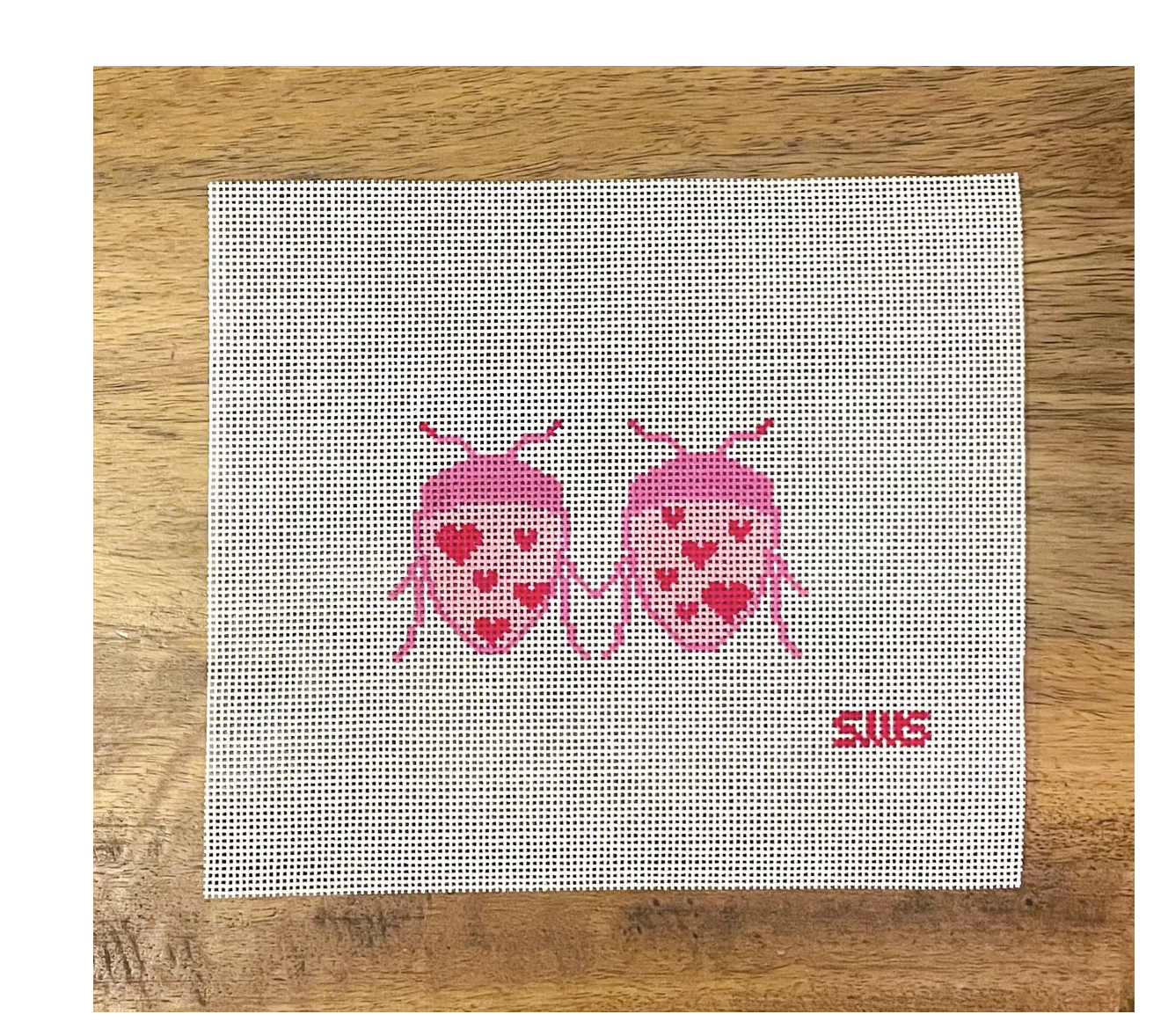 stitching with stacey Love Bugs needlepoint canvas