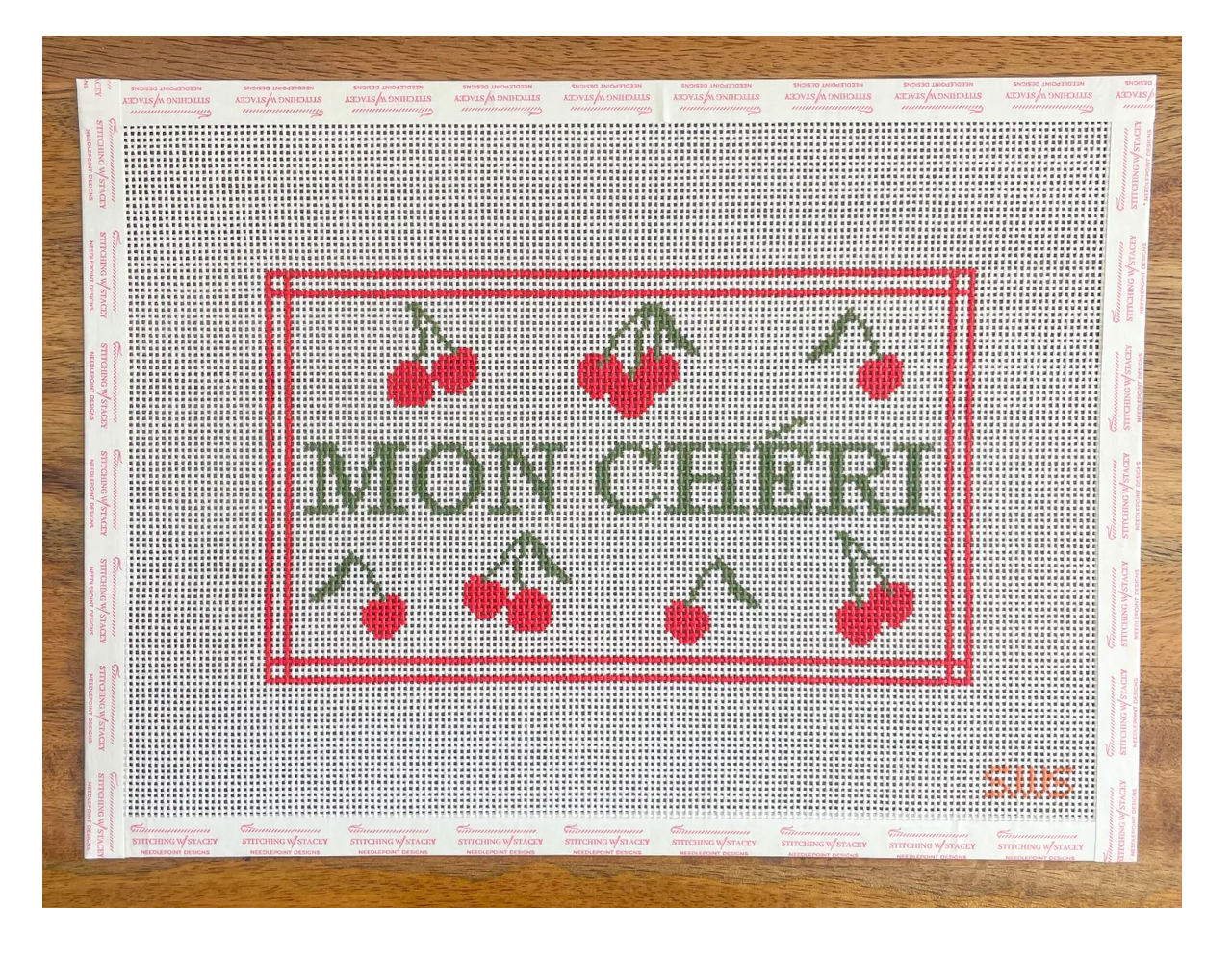 stitching with stacey Mon Cheri needlepoint canvas