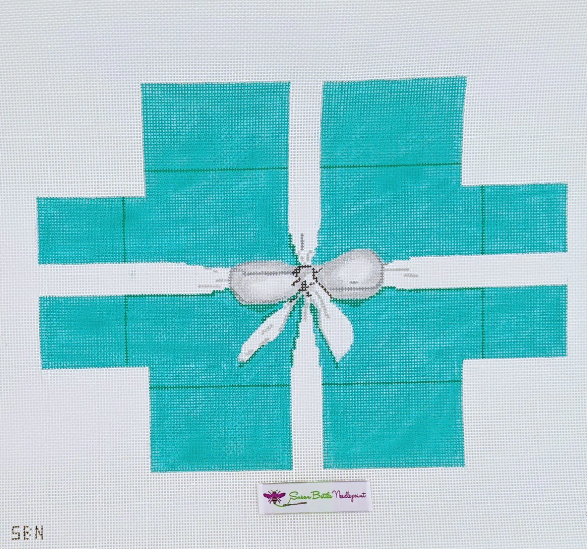 susan battle Little Blue Box Brick Cover needlepoint canvas