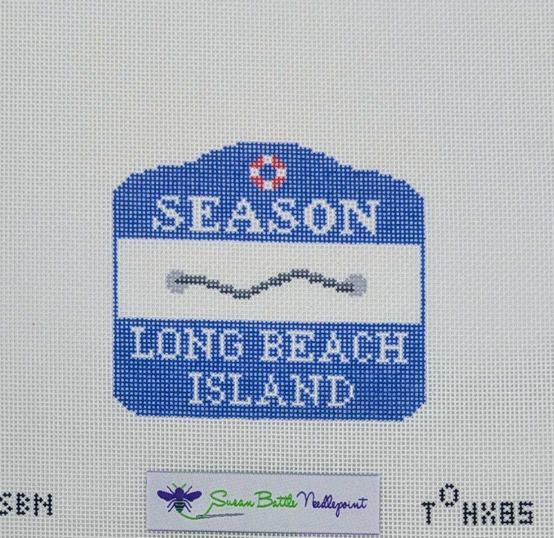 susan battle Long Beach Island Beach Badge needlepoint canvas