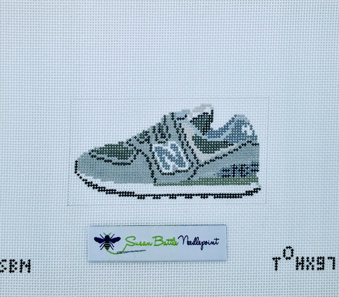 susan battle New Balance Shoe ornament needlepoint canvas