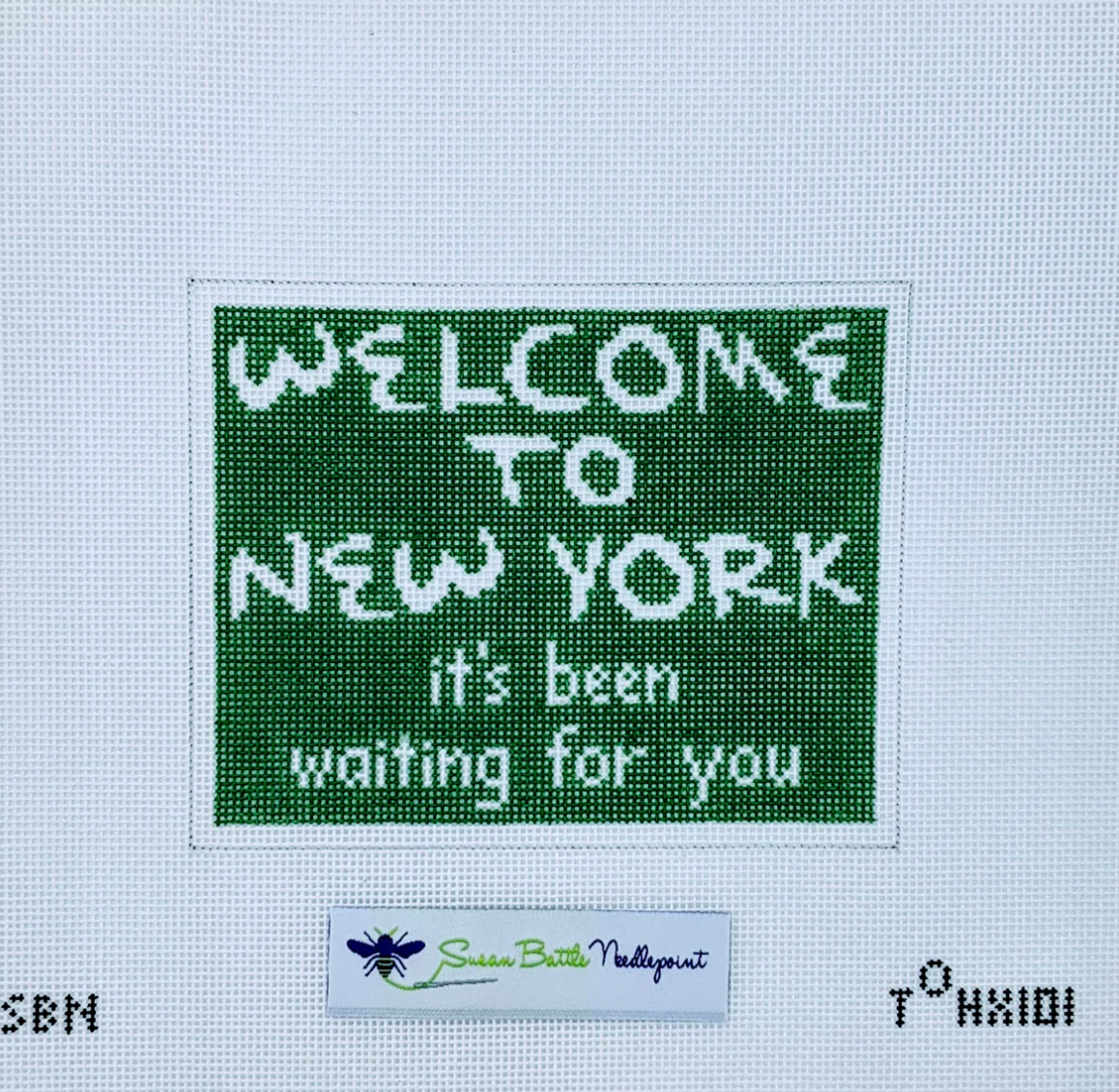 susan battle Welcome to New York Sign needlepoint canvas