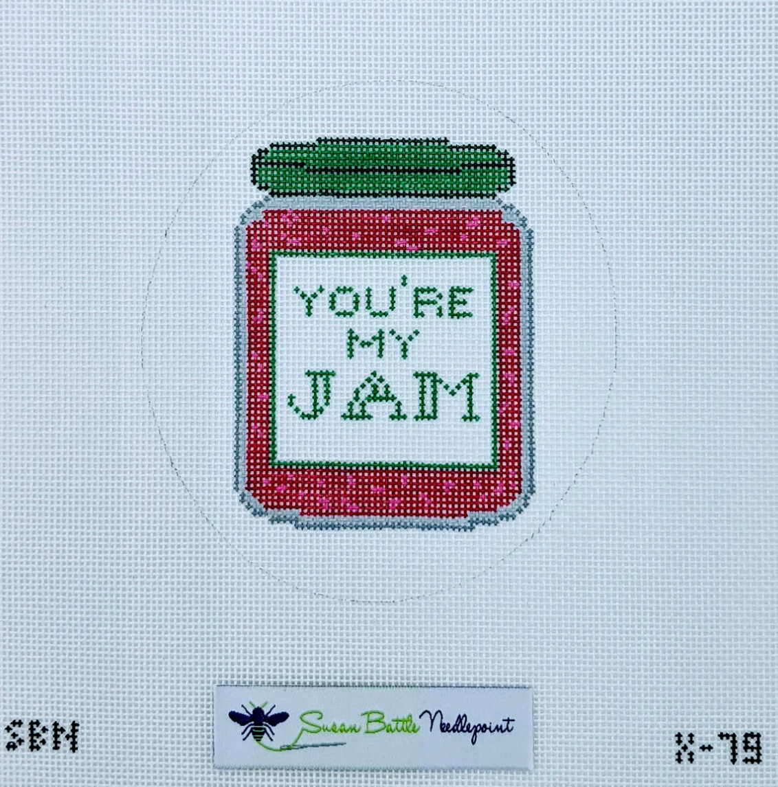 susan battle You're My Jam ornament needlepoint canvas