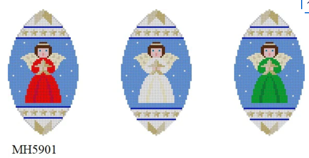 susan roberts Angels Triad 3D Ornament needlepoint canvas