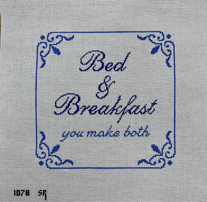 susan roberts Bed and Breakfast 9 inch Square needlepoint canvas