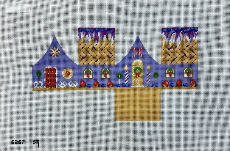 susan roberts Blueberry Pie 3D Gingerbread House needlepoint canvas