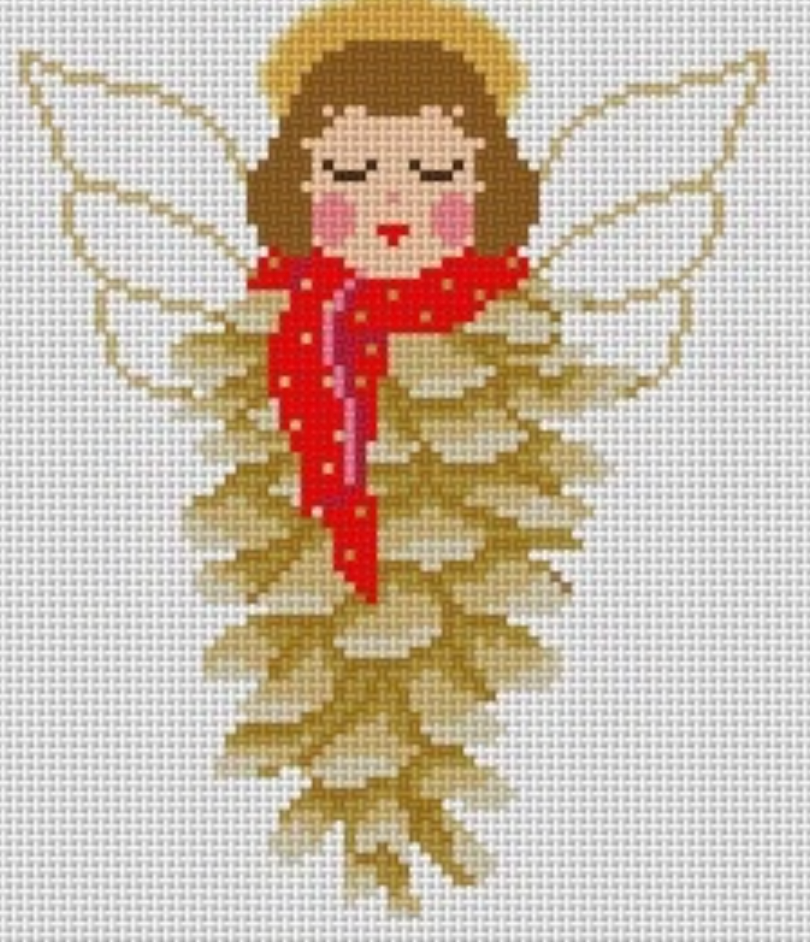 susan roberts pinecone angel needlepoint canvas