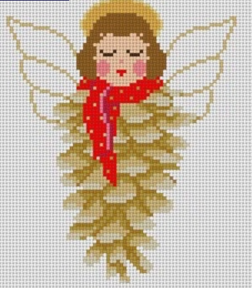 susan roberts pinecone angel needlepoint canvas