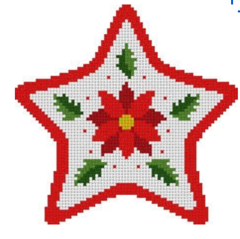 susan roberts poinsettia star needlepoint canvas