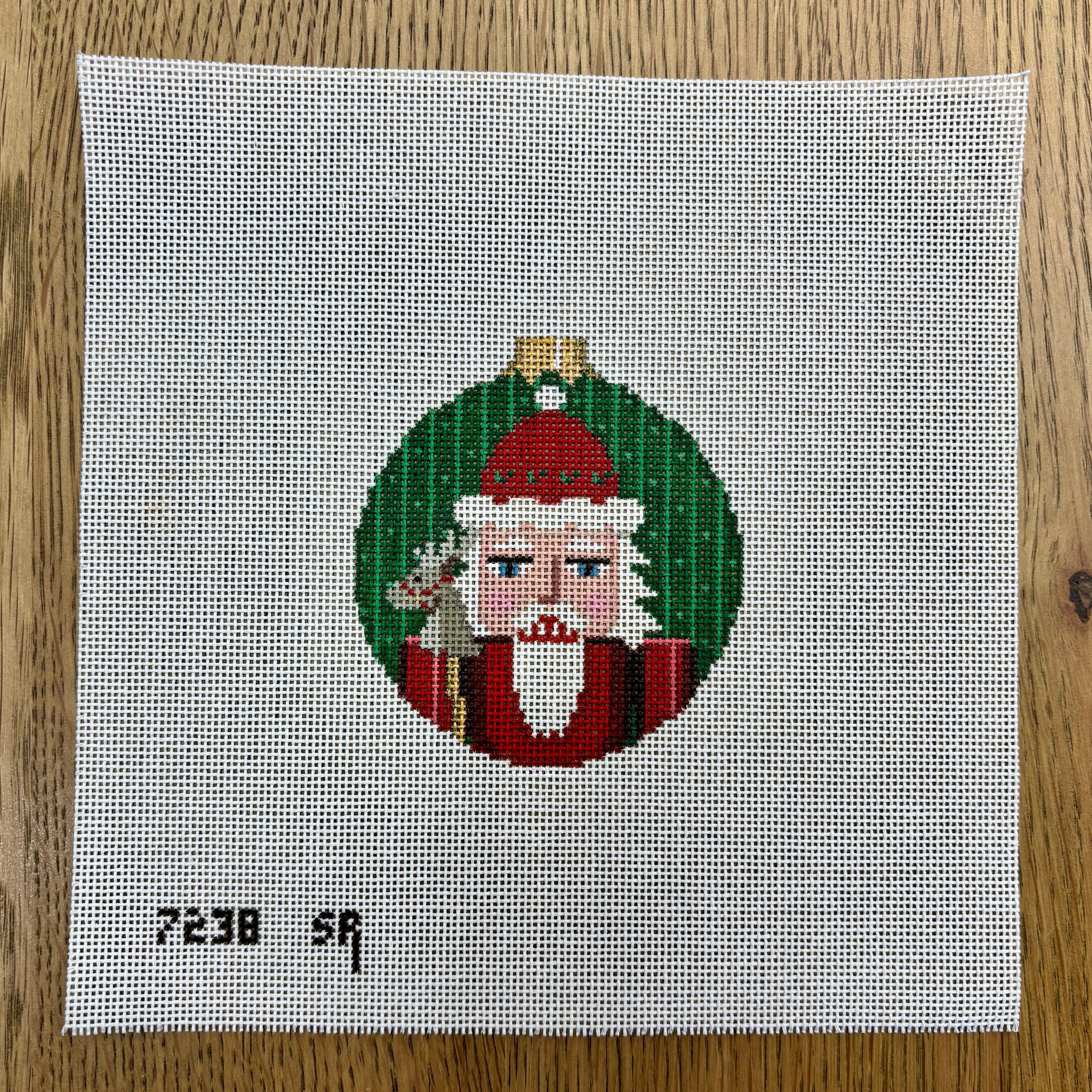 susan roberts santa nutcracker round needlepoint canvas