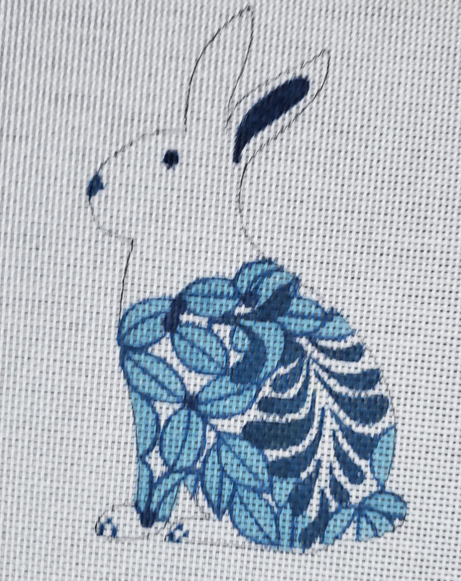 the collection Standup Bunny in White Blue needlepoint canvas