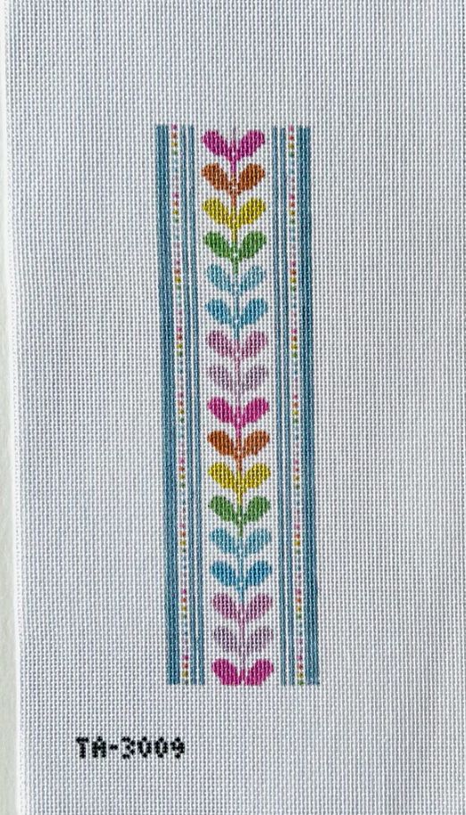 thorn alexander Rainbow Leaves Key Fob needlepoint Canvas