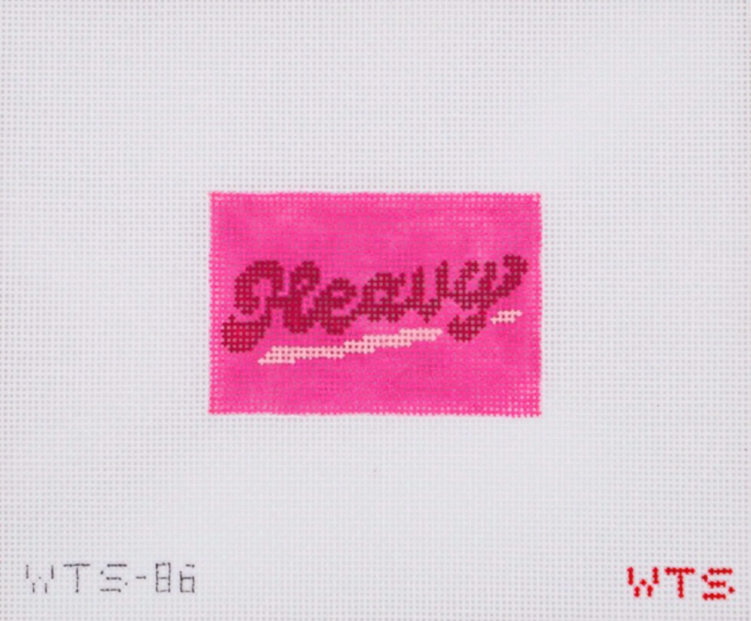 whats the stitch Heavy Luggage Tag Insert needlepoint canvas