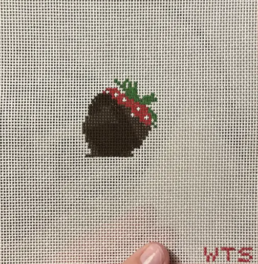 whats the stitch Mini Chocolate Covered Strawberry needlepoint canvas