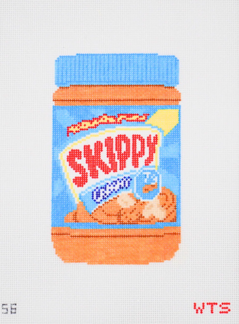 whats the stitch Skippy Peanut Butter Jar needlepoint canvas