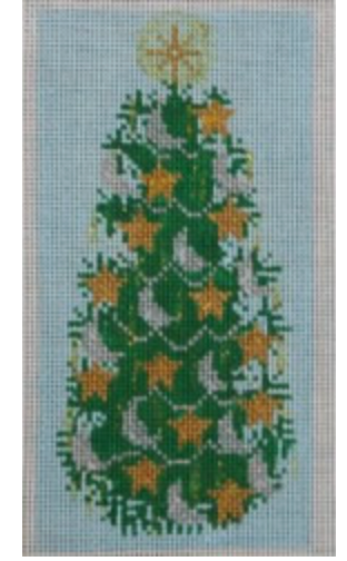 winnetka stitchery Stars and Moons Christmas Tree needlepoint canvas