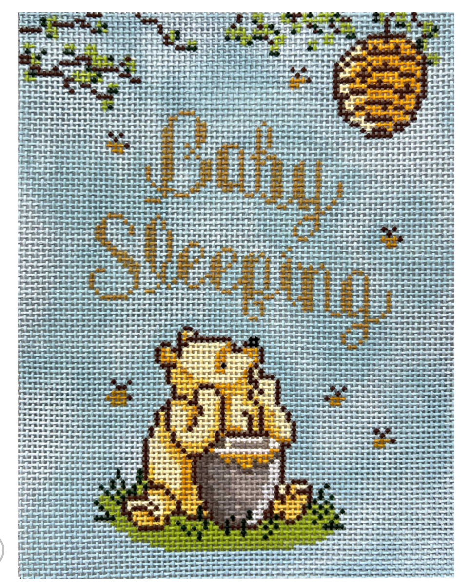 winnie the pooh baby sleeping needlepoint canvas