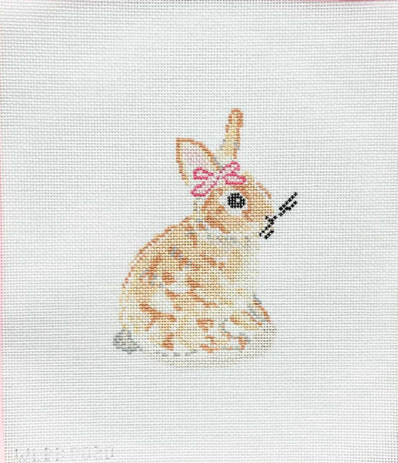 with love by bug Bunny with Pink Bow needlepoint canvas