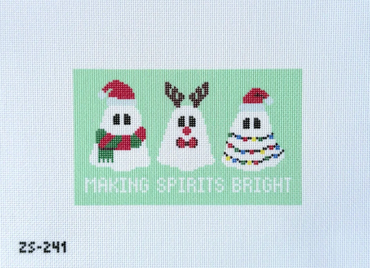 ziggy stitches Making Spirits Bright Printed needlepoint Canvas