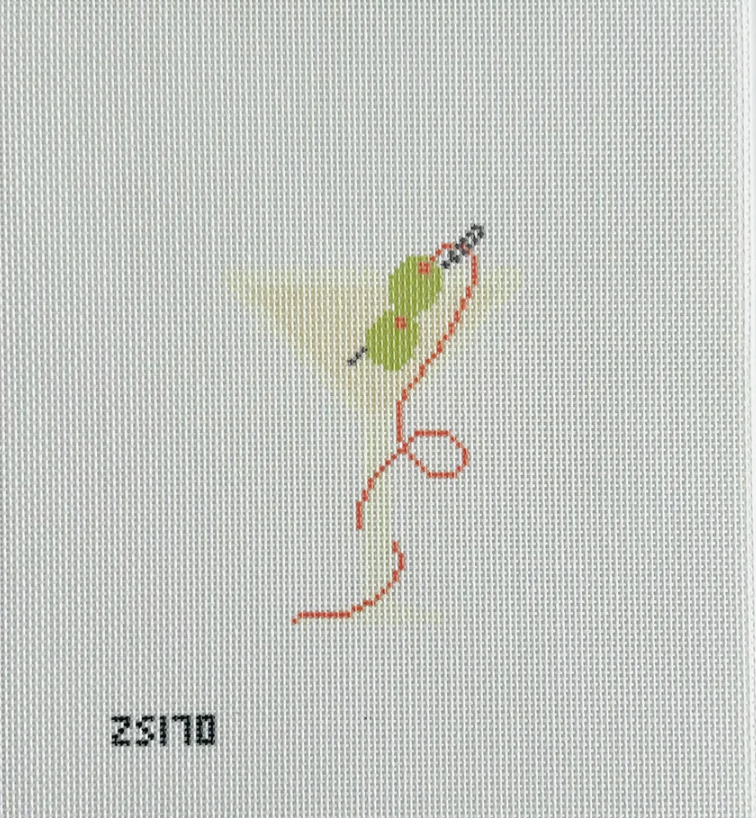 ziggy stitches Needlepoint Martini Printed Canvas needlepoint canvas