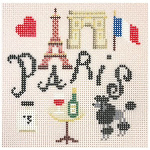Bradley needlepoint paris travel coaster needlepoint canvas 