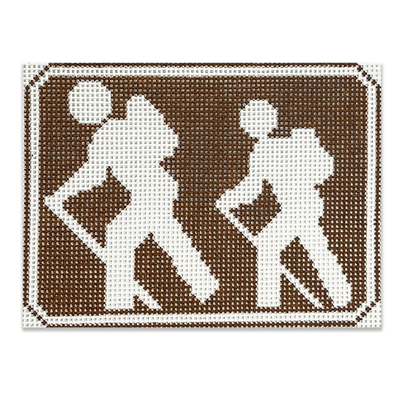 2 Hikers Recreation Sign