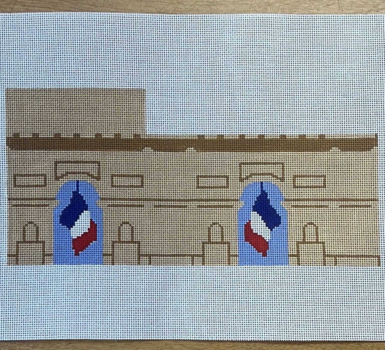3D arc de triomphe needlepoint canvas