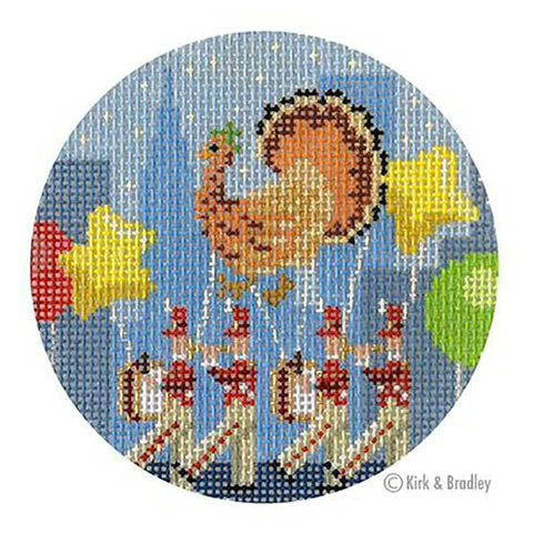 New york city thanksgiving day parade ornament bradley needlepoint round