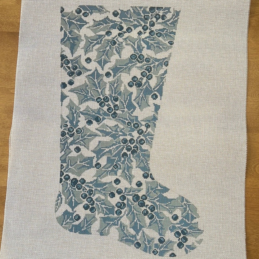 Blue Holly Stocking-14 mesh