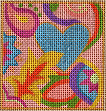 Ann Winn: Blue Heart Square - stitchguide available