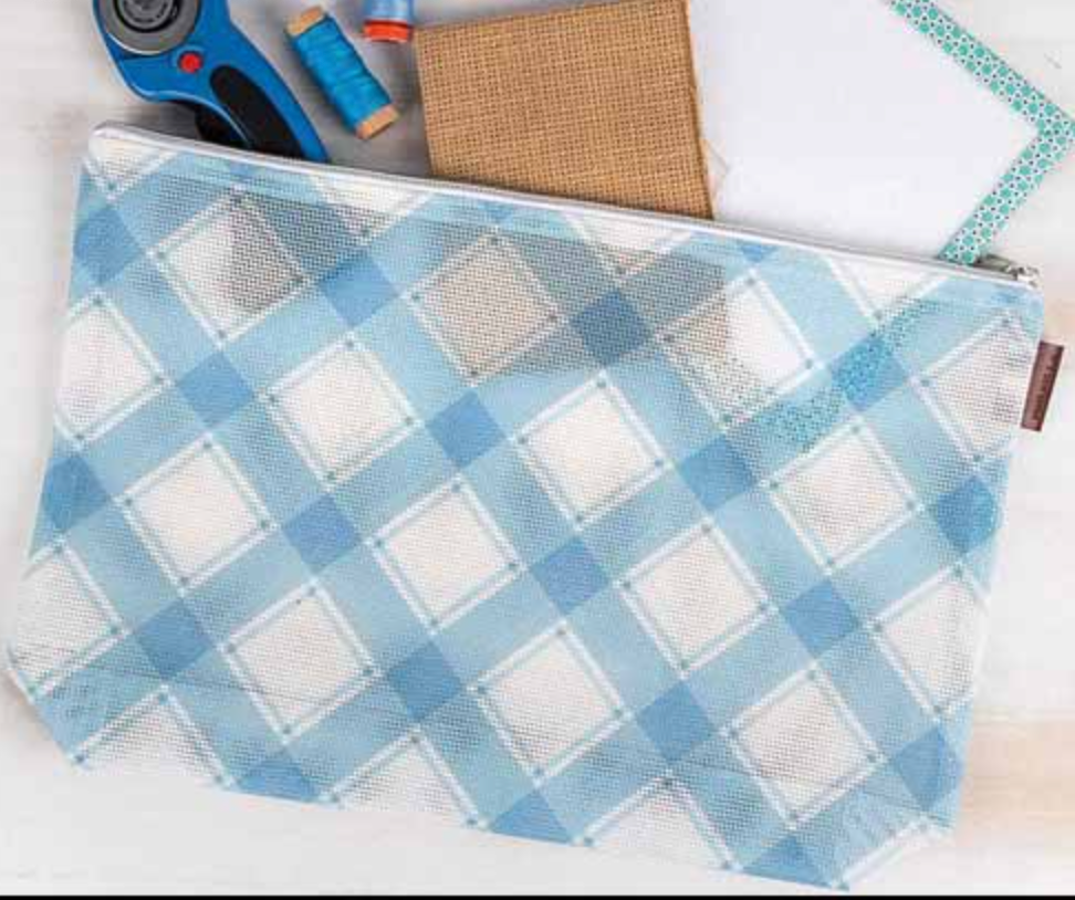 Bluebell Plaid Large Project Bag