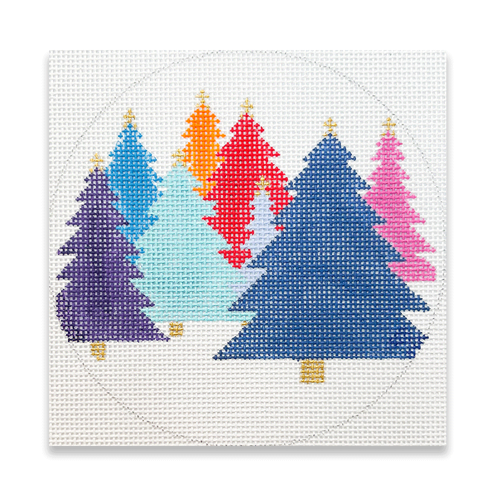 Colorful Christmas Forest