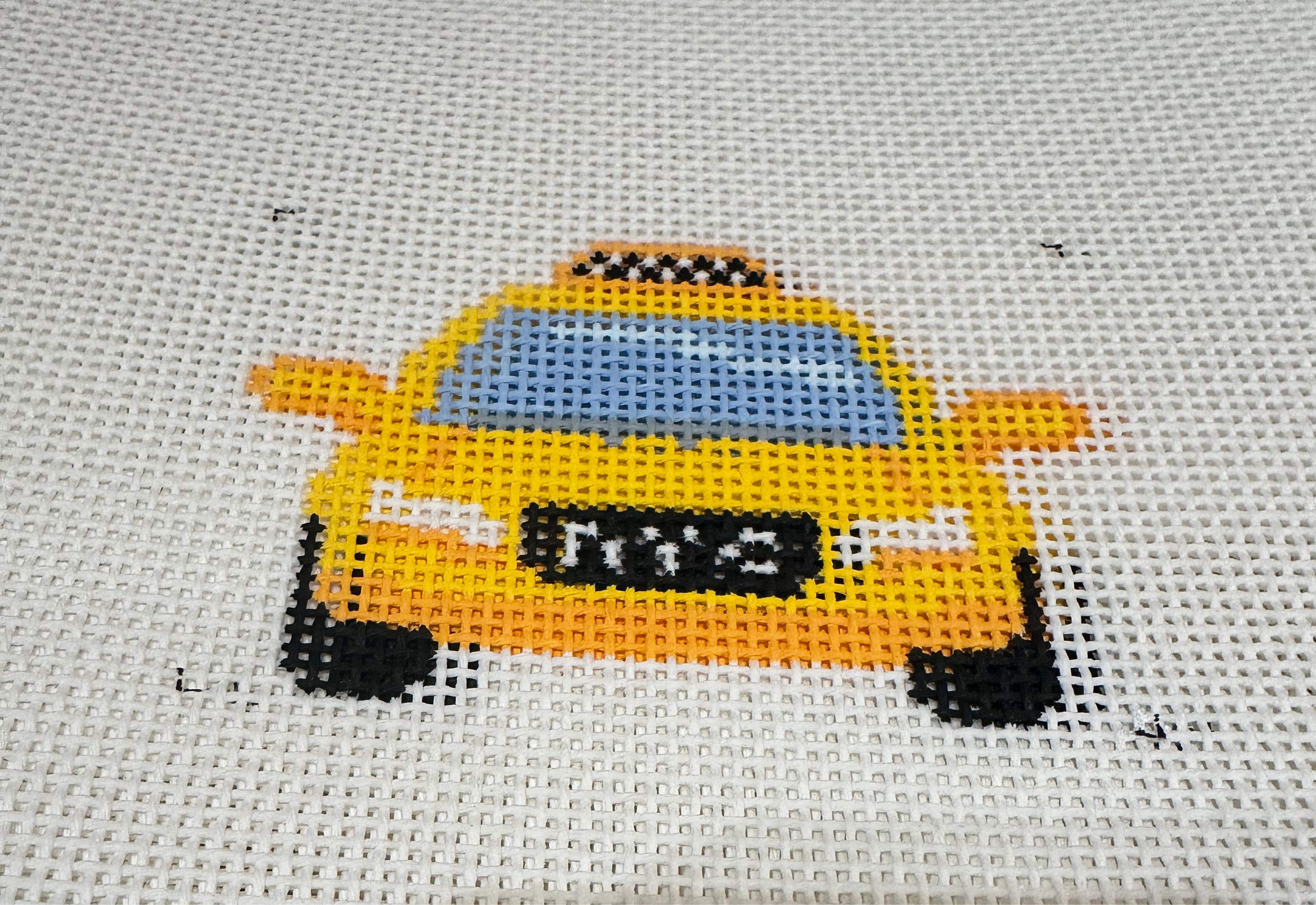 Front-Facing Taxi Cab - Painted Stitch