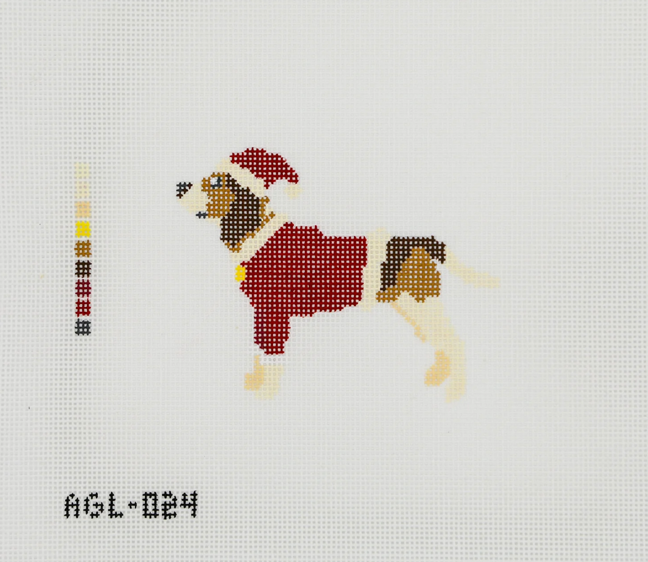 Dogwood Needlepoint Santa Beagle needlepoint canvas