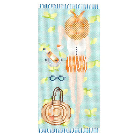 Amalfi coast sunbather bradley needlepoint eyeglasses case