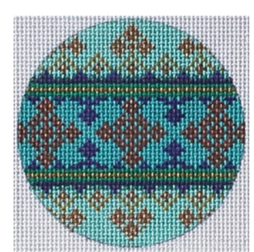 Tanya Mertel: (Blues Geometric Round)