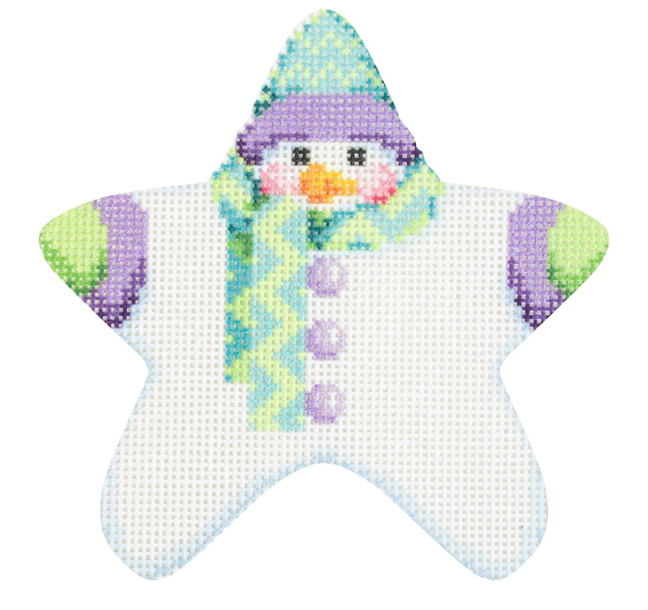 NTG TS430 - Star Shaped Snowman Lime & Turquoise Chevron Scarf