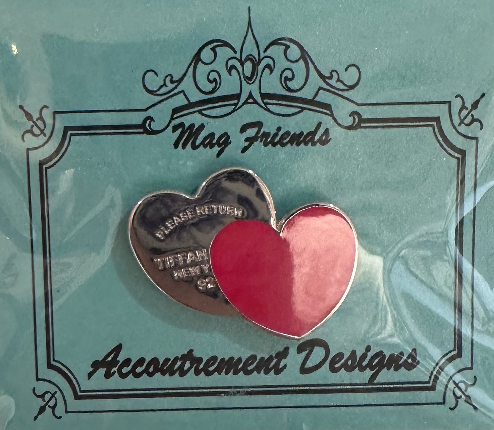 Tiffany Red and Silver Hearts Needle Minder