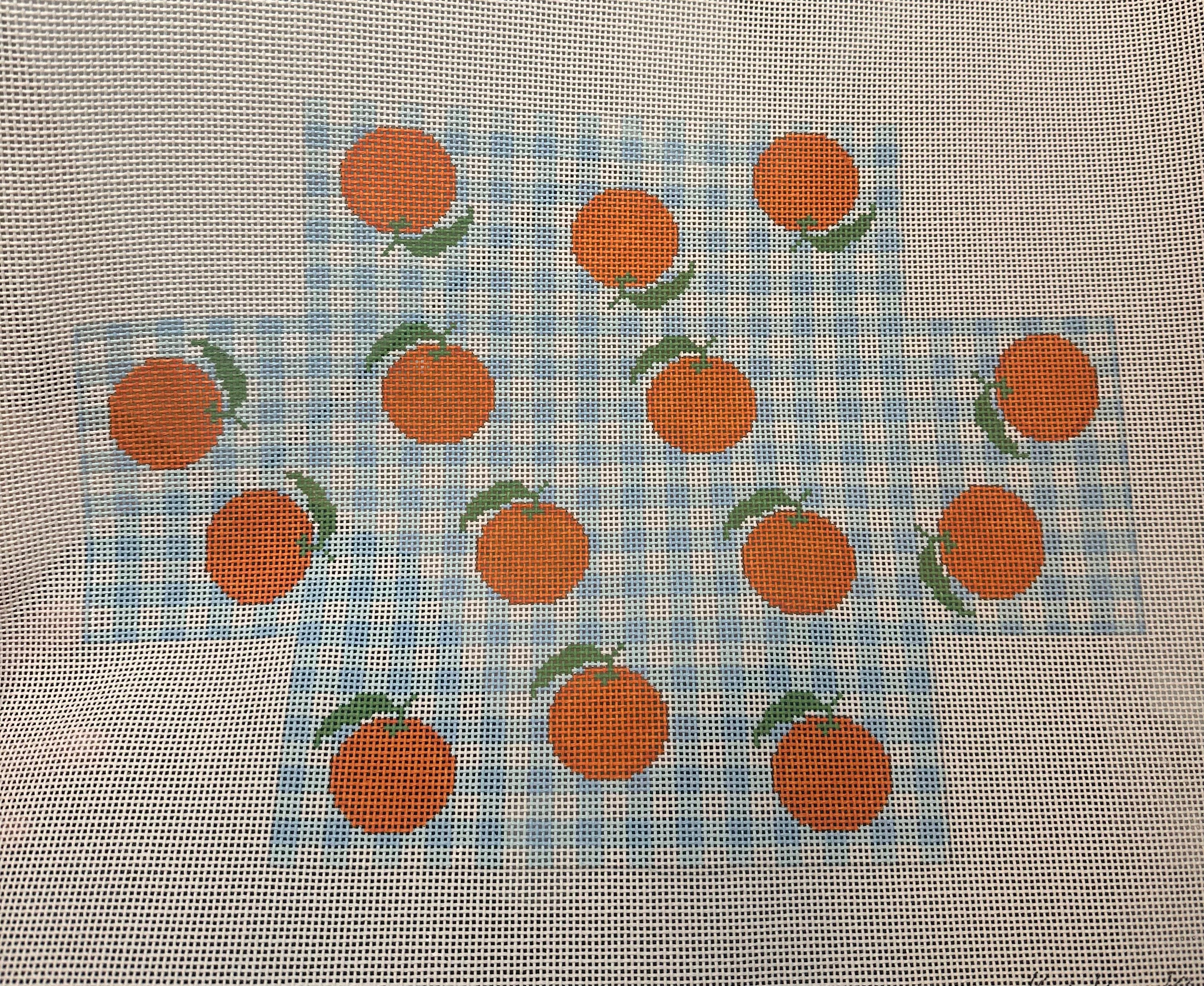 Oranges on Blue Gingham Brick Cover