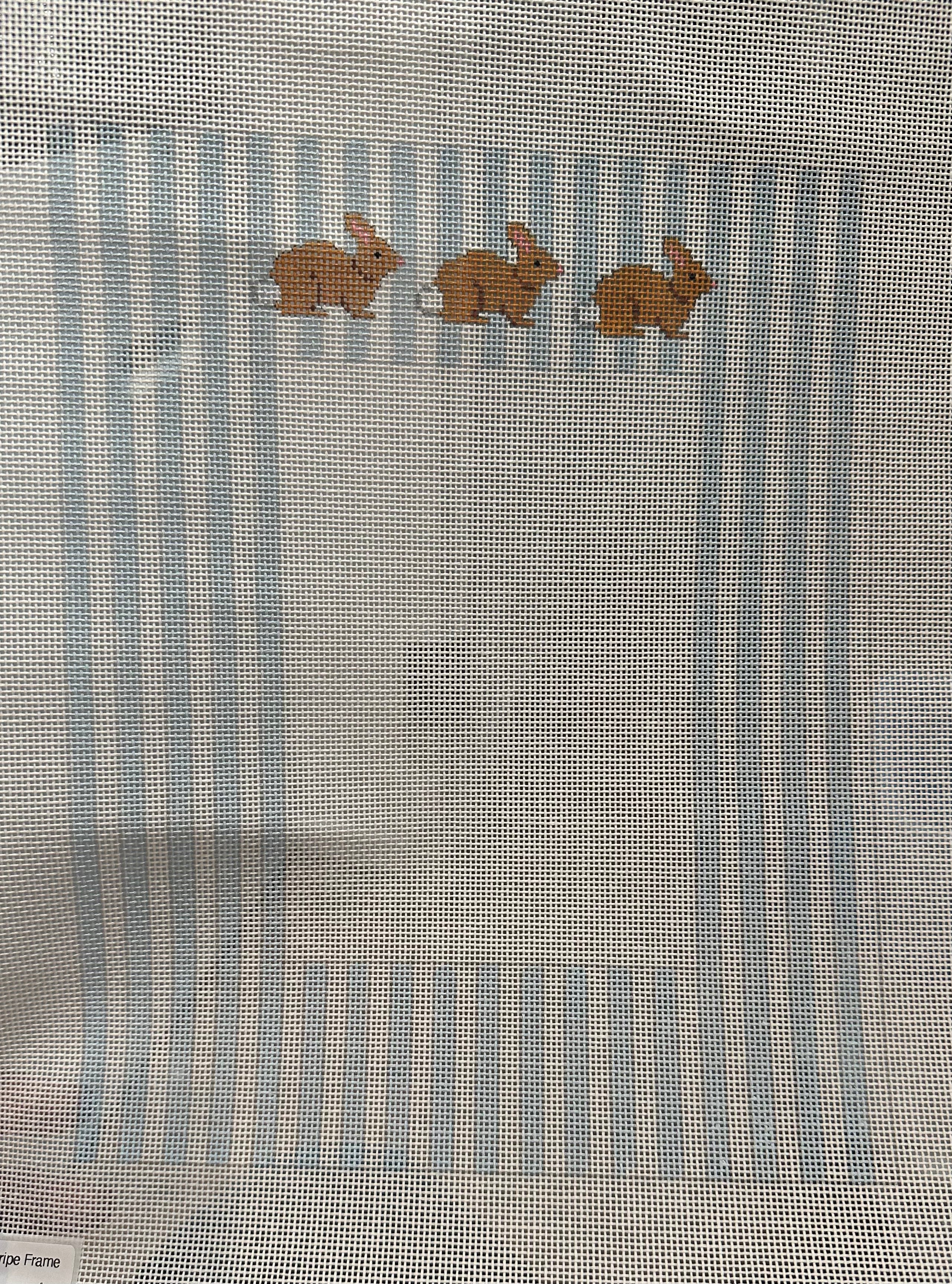 Bunnies on Blue Stripe Frame