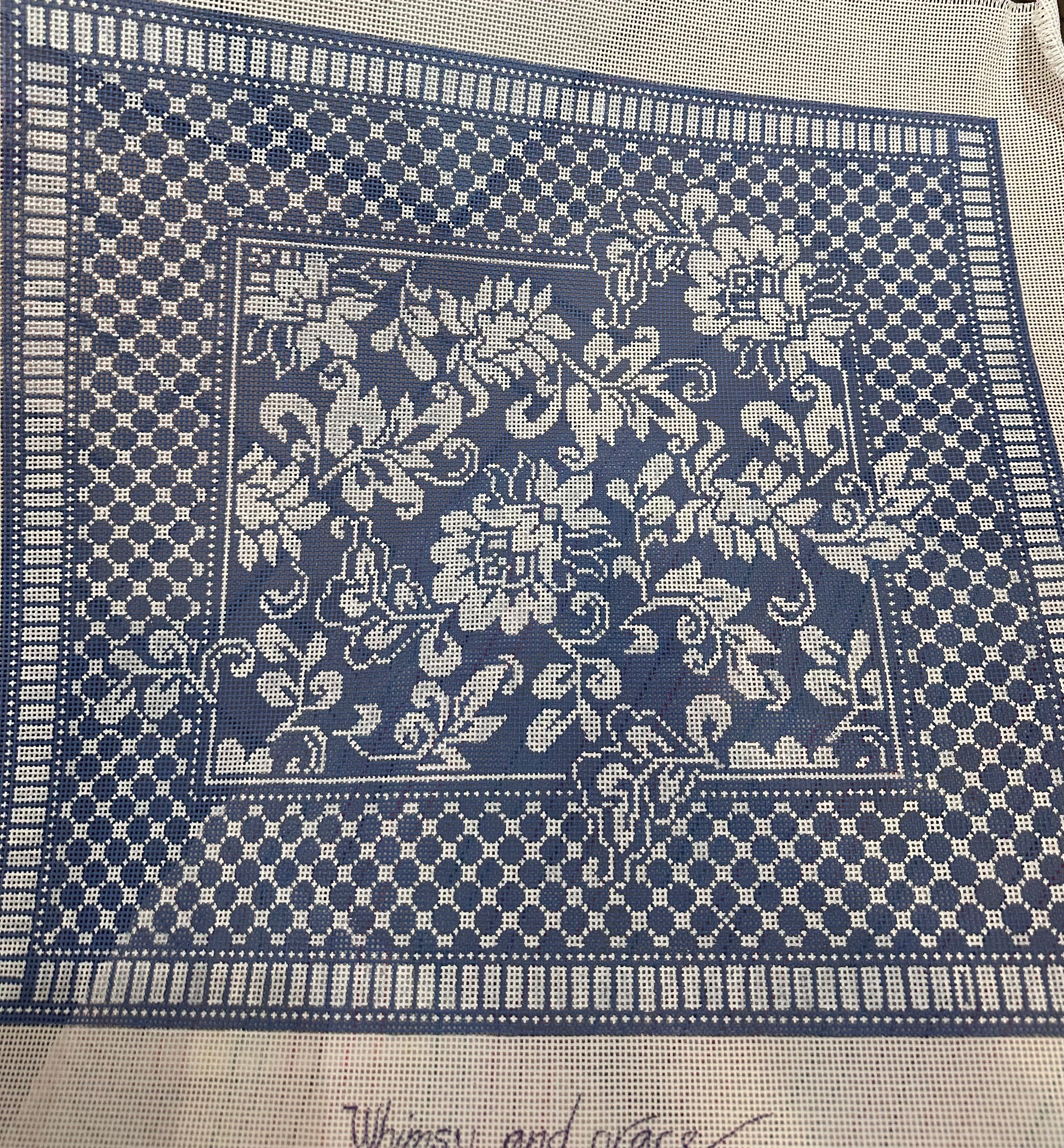 13 ct Damask Long Pillow/Footstool - Wedgewood