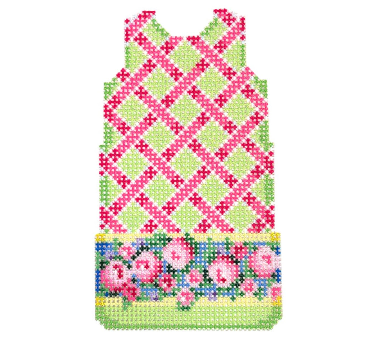 NTG TS769 - Lattice w/ Floral Border Mini Shift