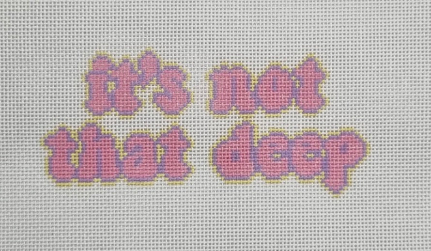 It's not that deep