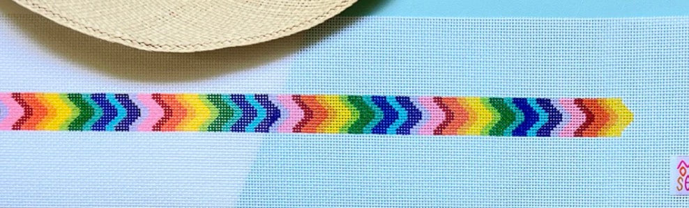 Hatband - rainbow bargello