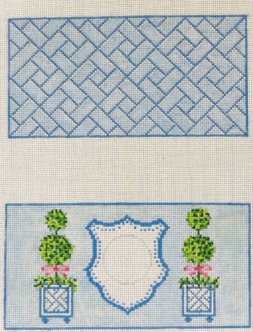 Griffin Designs Topiary Double-Sided Eyeglass Case needlepoint canvas