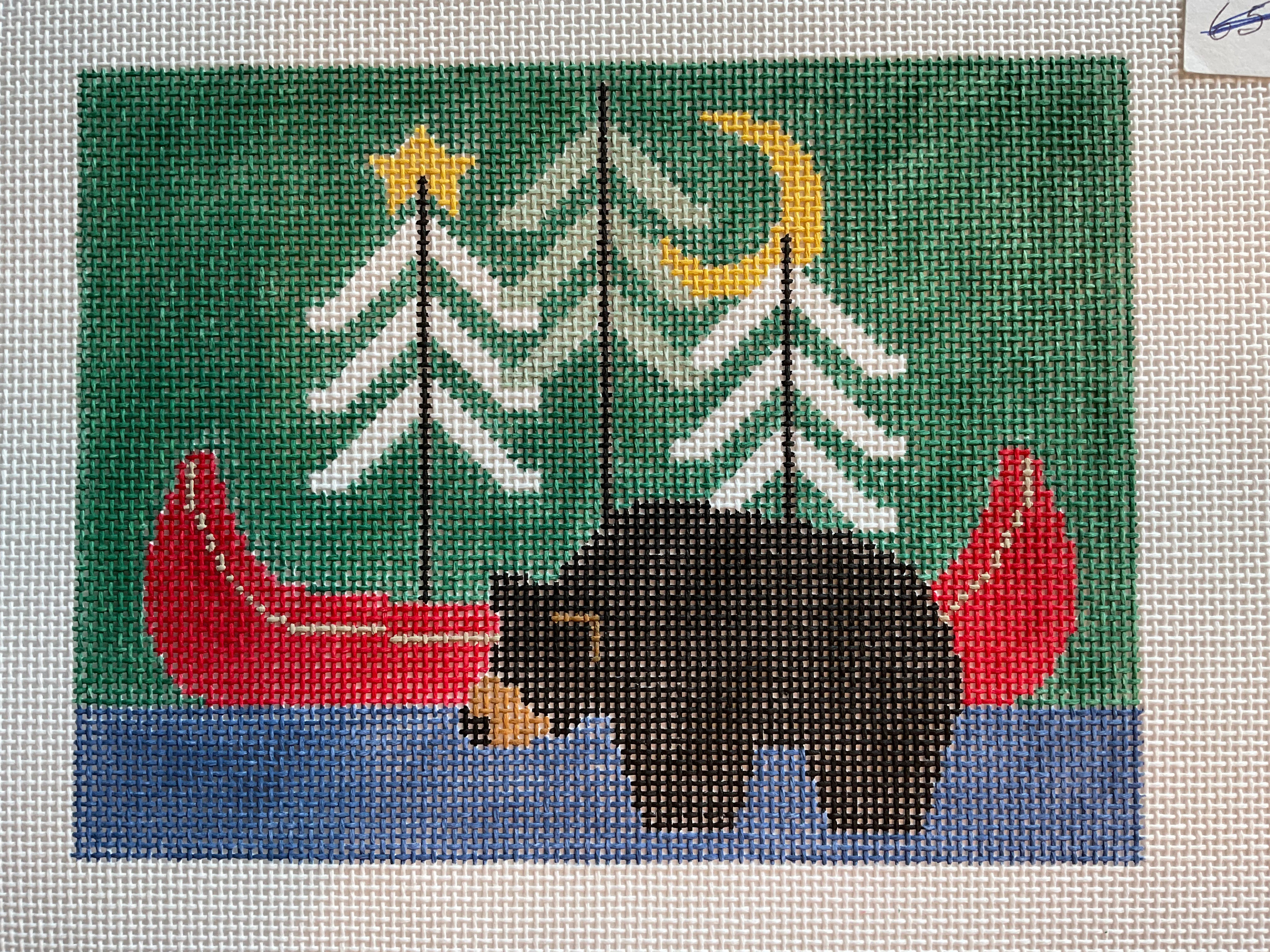 Bear with Red Canoe